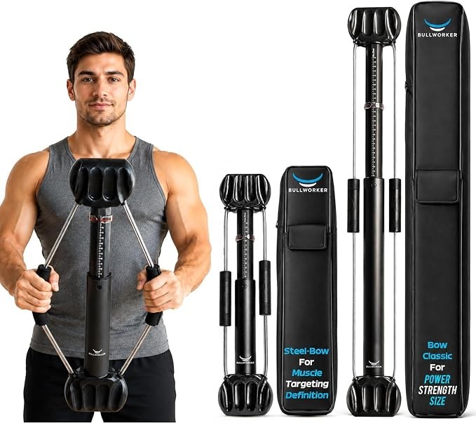 Bullworker Power Pack Strength Training and Isometric Exercise Equipment | Home Gym Workout Fitness Equipment, Resistance Bands, Cable, Chest and Arm Trainer for Full Body, Shoulder & Chest Workouts